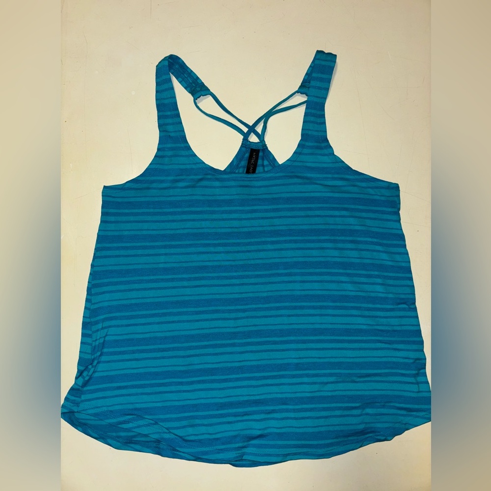Blue Teal Striped Tank Top